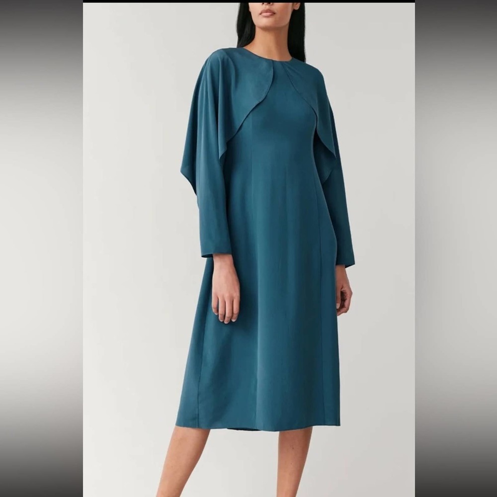 $250 NWT COS Silk Dress With Open Sleeves Party - Picture 4 of 8